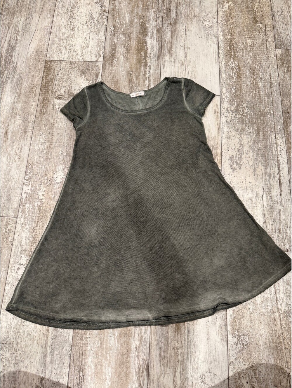 Socialite XS Gray Mineral Wash T Shirt Dress A Line Grunge